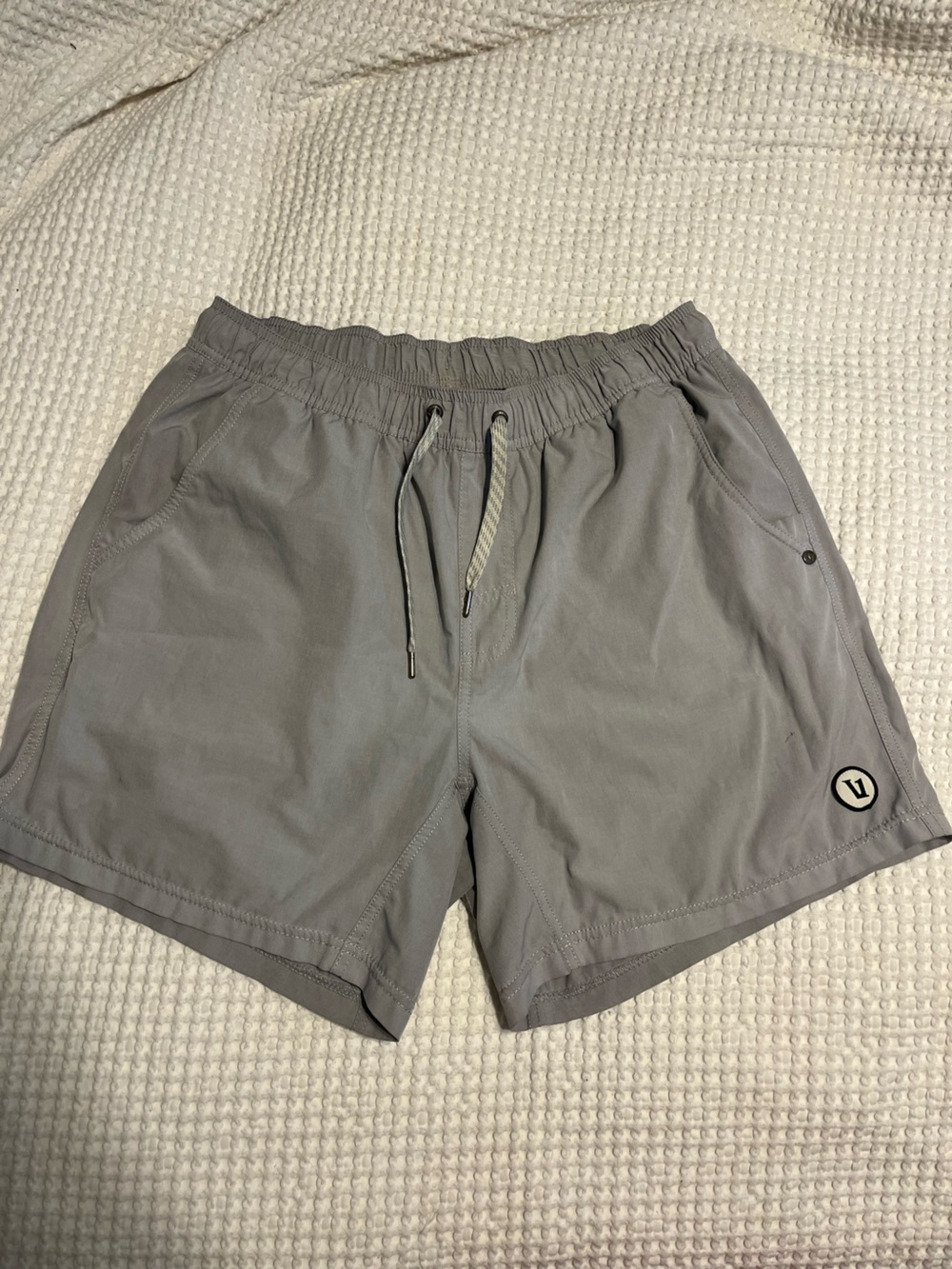 Vuori Men's Athletic Shorts in Light Gray